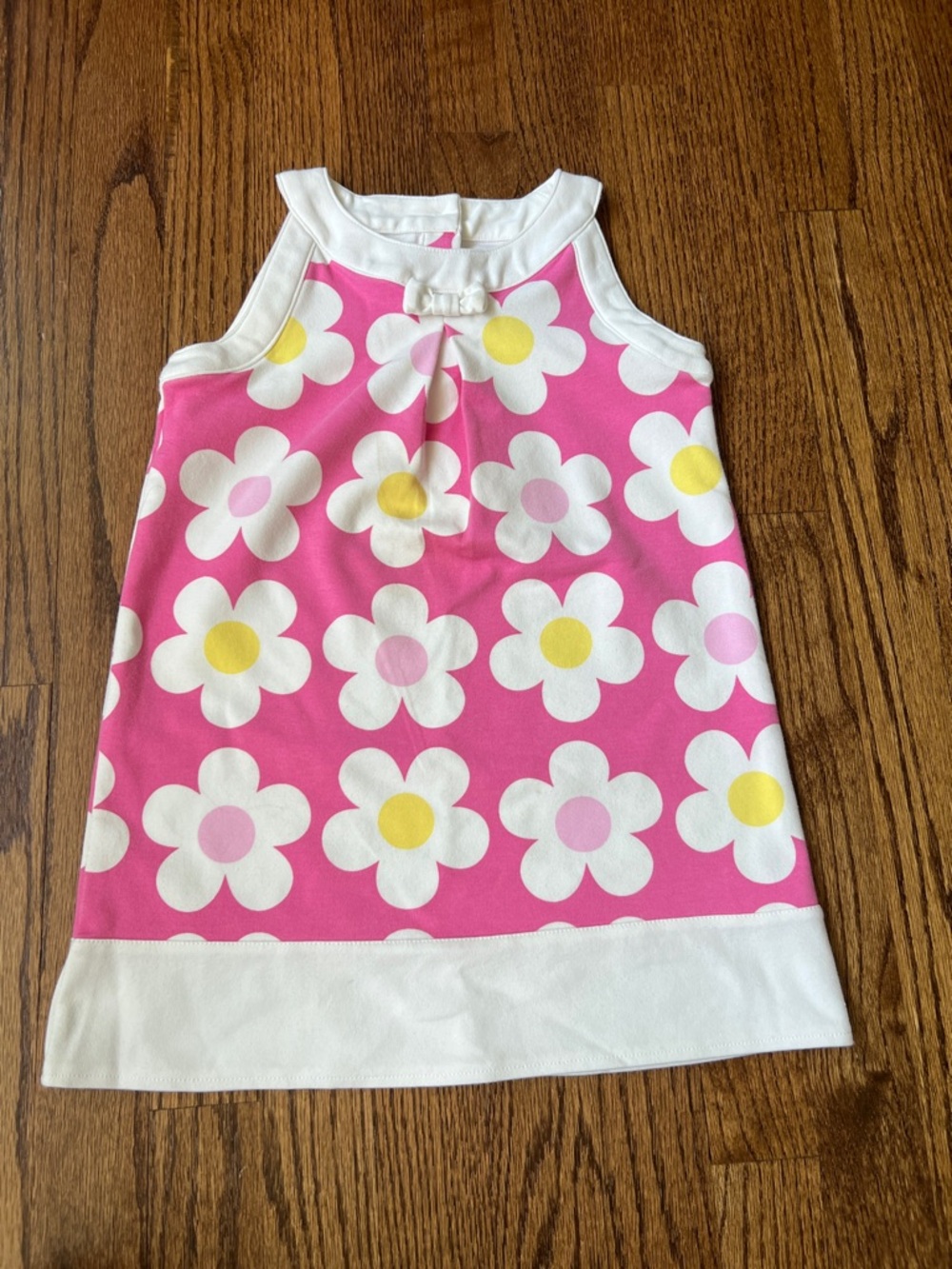 Gymboree Pink Floral Tank Dress with White Trim